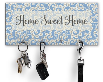 Home Sweet Home Key Holder for Wall, Cottage Core Entryway Organizer