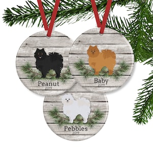 Pomeranian Ornament, Personalized Dog Memorial Gift