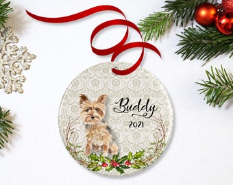 Yorkshire Terrier Ornament or Personalized Dog Memorial Gift