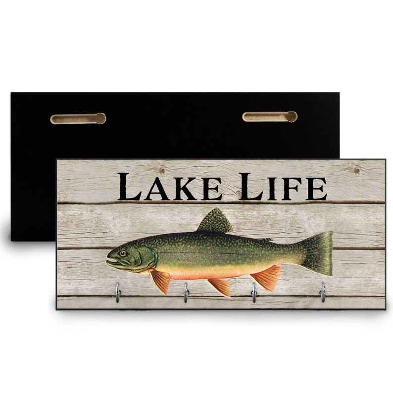 Wall Key Holder With Fish Lake House Wall Decor Housewarming Etsy