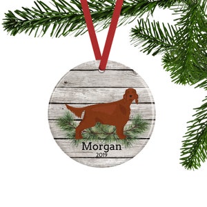 Irish Setter Ornament, Personalized Dog Memorial Gift