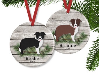 Border Collie Ornament, Personalized Dog Memorial Gift