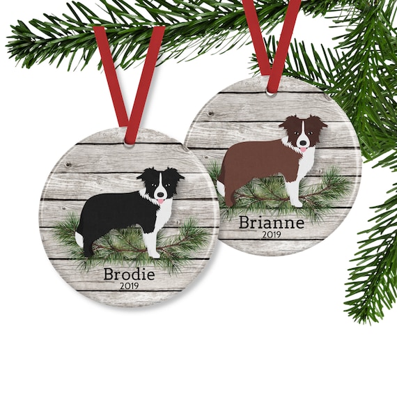 Border Collie Ornament Personalized Dog Memorial Gift Etsy