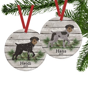 German Wirehaired Pointer Ornament, Personalized Dog Memorial Gift