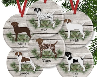 German Shorthaired Pointer Ornament, Personalized GSP Dog Memorial Gift