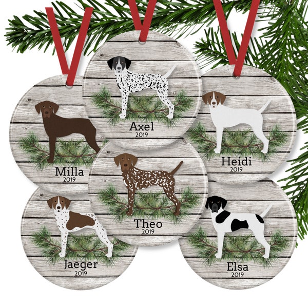 German Shorthaired Pointer Ornament, Personalized GSP Dog Memorial Gift