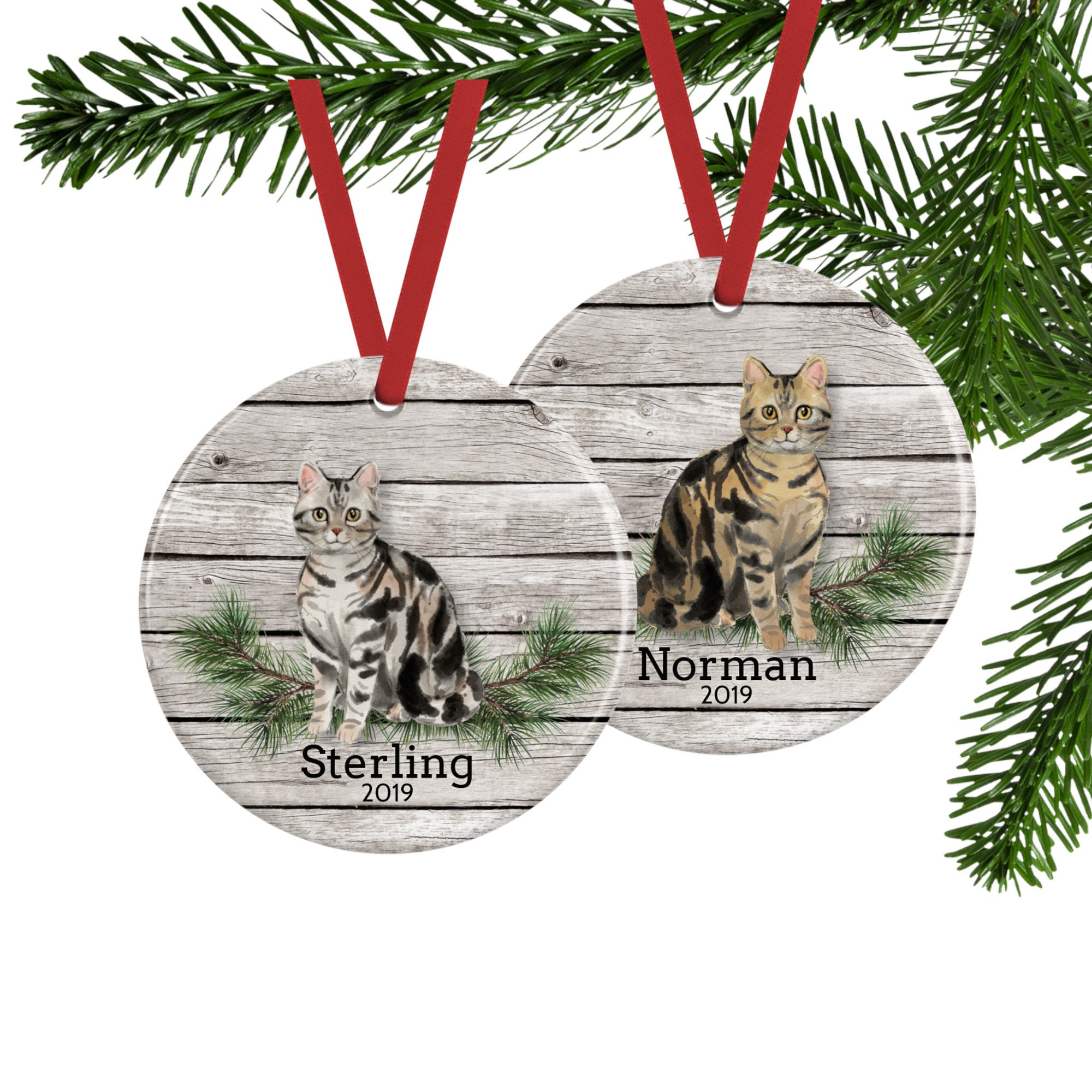 grey tabby kitten xmas ornament grey tabby kitten xmas ornament