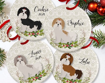 Shih Tzu Ornament or Personalized Dog Memorial Gift