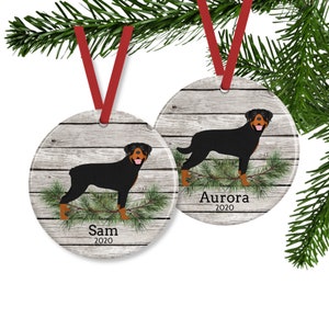 Personalized Rottweiler Christmas Ornament, Rottie Memorial Gift