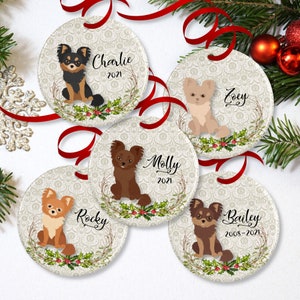 Long Haired Chihuahua Ornament or Personalized Dog Memorial Gift