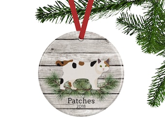 Calico Cat Ornament - Personalized Pet Memorial Gift