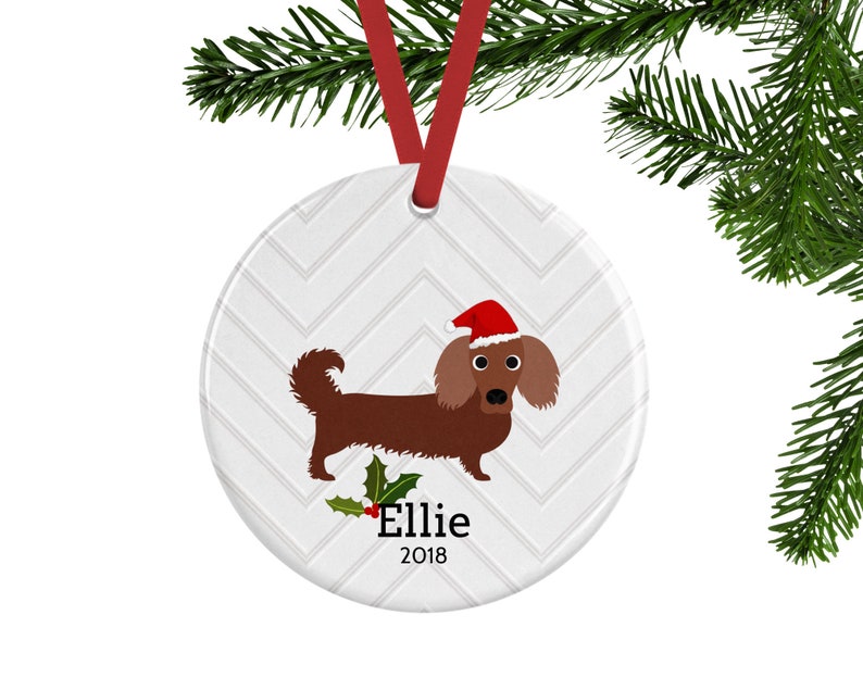 Long Haired Dachshund Ornament Personalized Christmas Gift Etsy UK