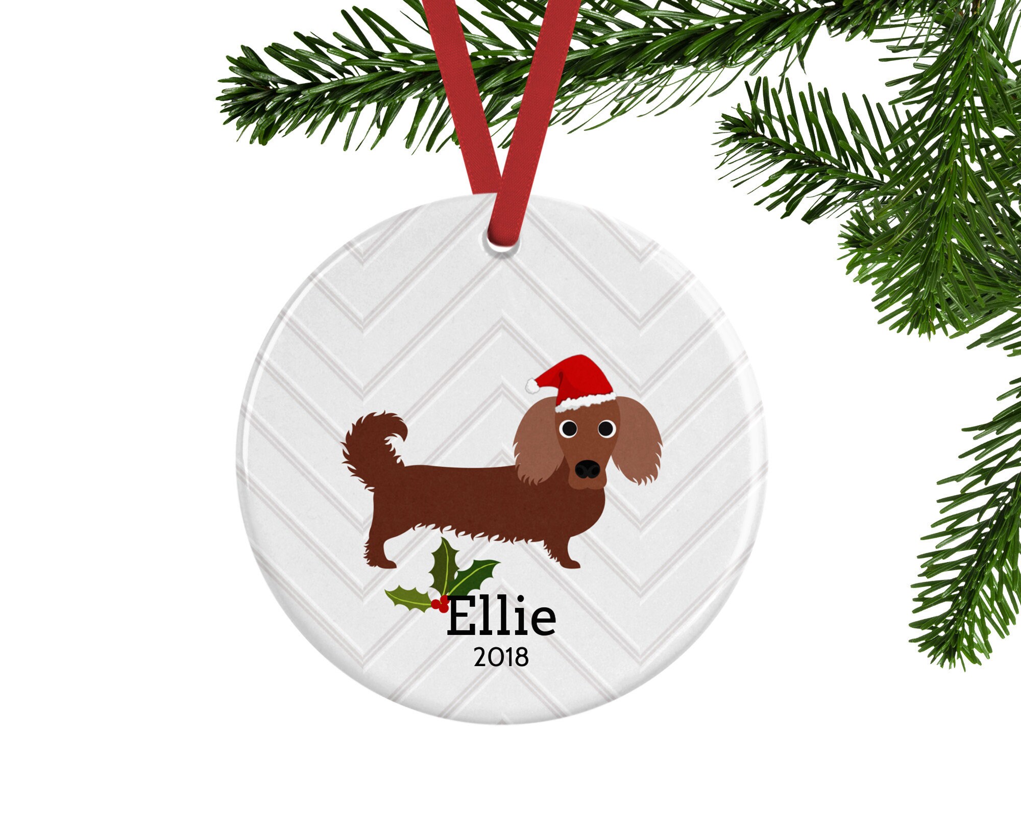 Long haired dachshund christmas ornaments Clearance