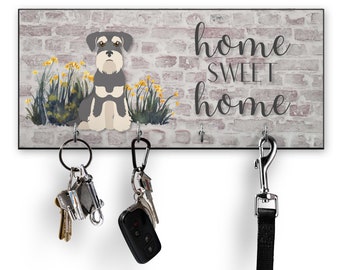 Miniature Schnauzer Key Holder for Wall, Gift for Dog Lover