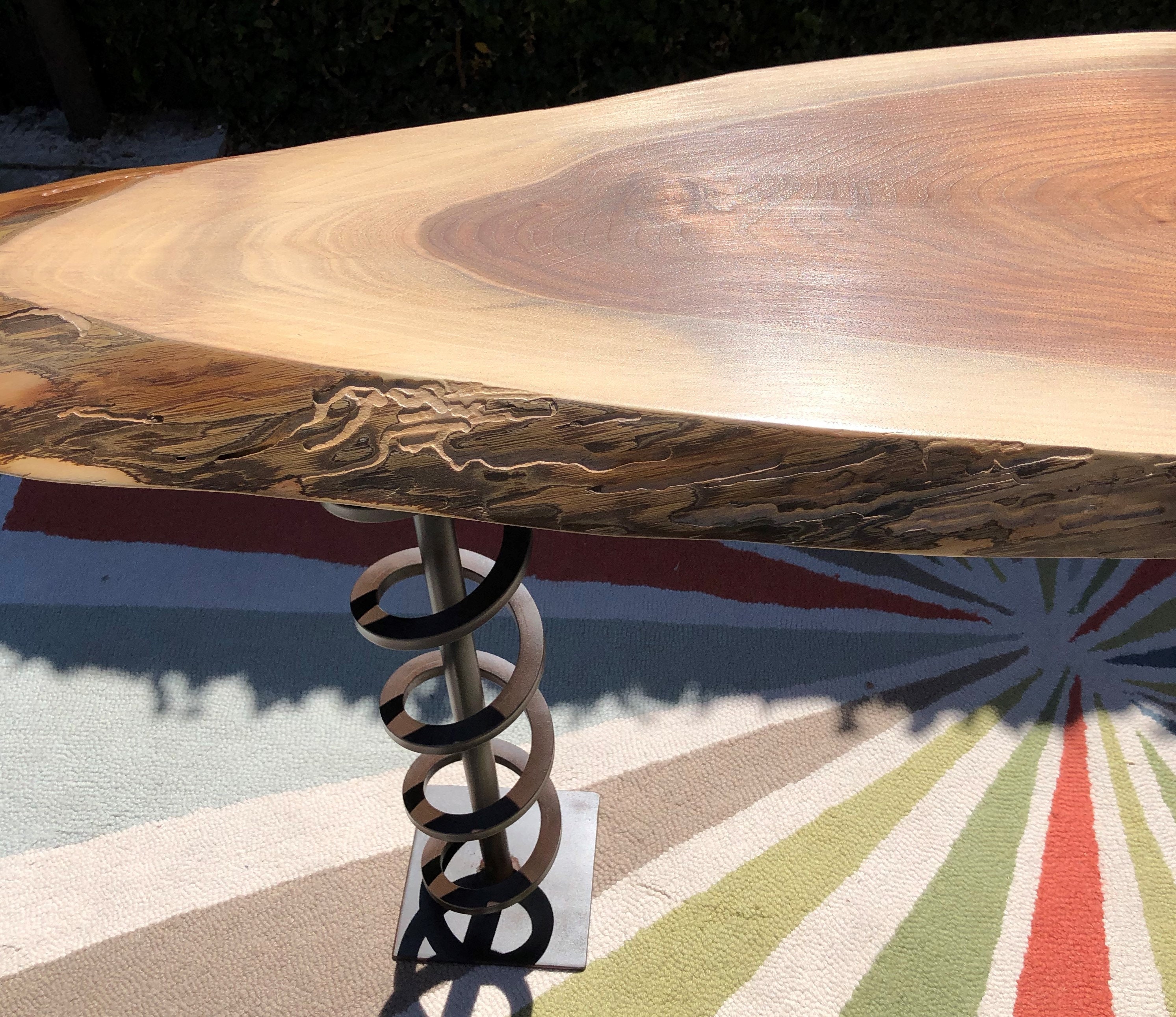 Live Edge Surfboard Console Table With Spring Legs Etsy