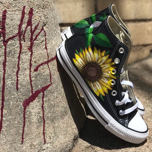 black sunflower converse