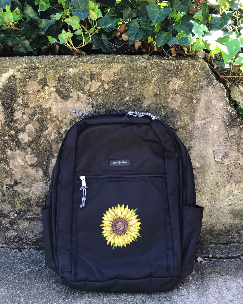 Custom HandPainted Sunflower Vera Bradley Backpack Etsy