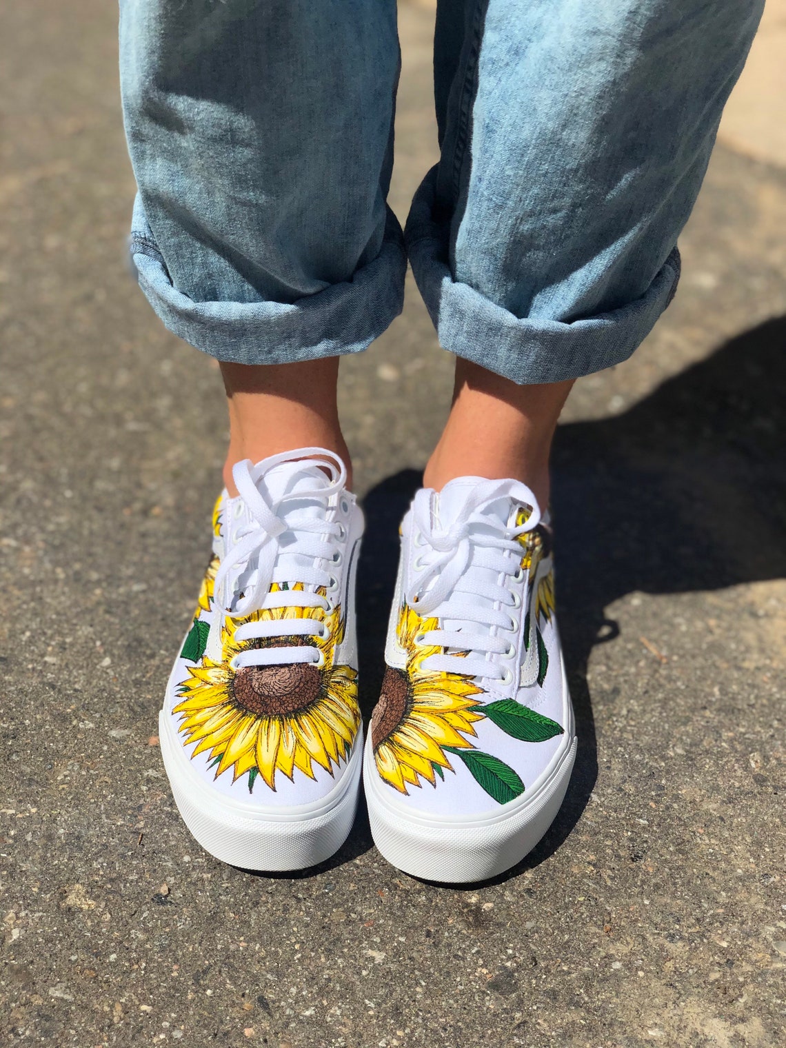 sunflower skull vans