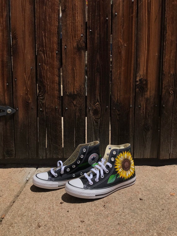black sunflower converse