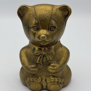 Brass Teddy Bear Bookend