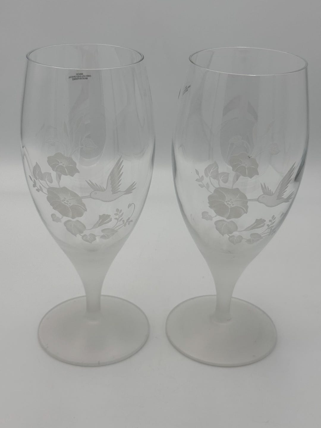 Vintage Avon Crystal Hummingbird Pair of Wine Glasses - Etsy