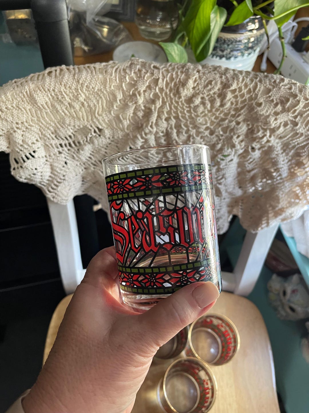Set of 7 Seasons Greetings Rocks Glasses - Etsy