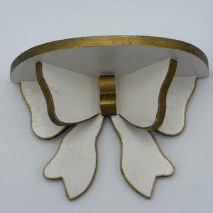 Small Wooden Bow Shelf White & Gold Girl’s Nursery Bedroom