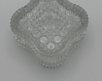 Vintage Pressed Glass Trinket Box