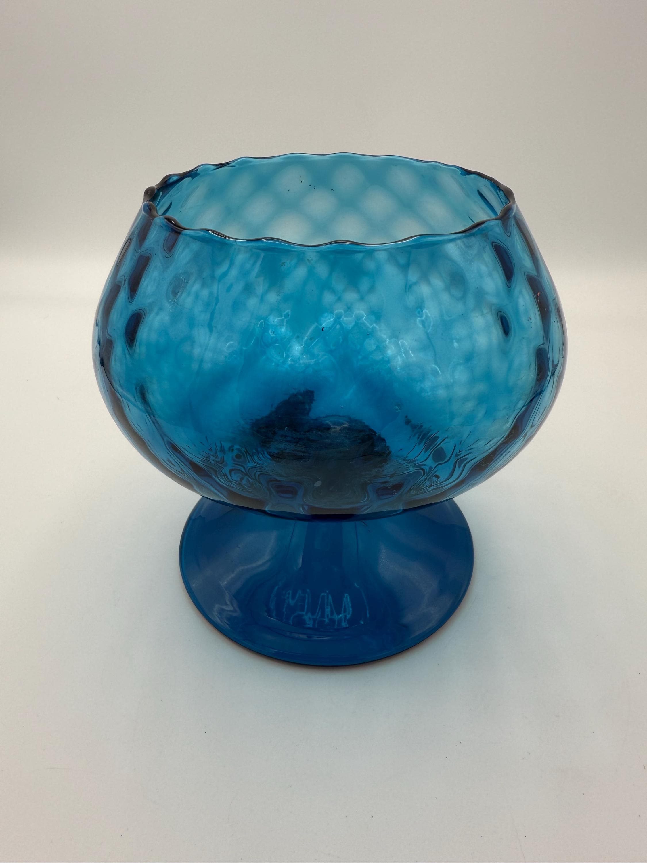 MURANO 特大 51㎝ ムラノ 大型 金彩 ブルー ゴブレット オブジェ Murano Large Glass Bowl - Etsy
