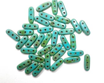 Czechmates 3-hole Beam beads, 7 colors available, 30 piece packages, 3x10mm