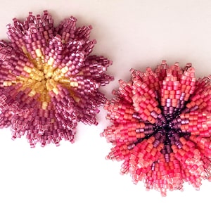 Handledning för pärlblomma, delikatesspärlmönster, Pom Pom Dahliablomma, BOTB-design, Fröpärlblomma