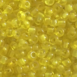 Vintage Venetian seed bead transparent Yellow #5 size 12/0