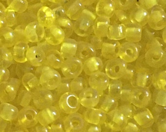 Vintage Venetian seed bead transparent Yellow #5 size 12/0