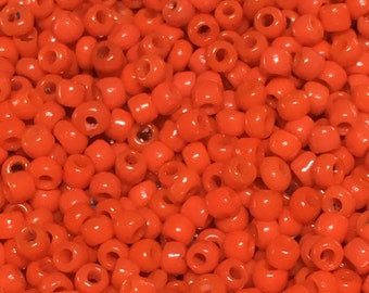 Vintage Venetian seed bead opaque orange size 12/0