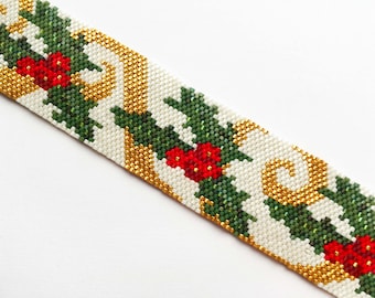 Peyote stitch pattern Holly Bracelet pattern