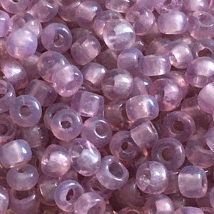 Vintage French seed bead opal mauve #2 size 12/0