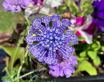 Tutorial for seed bead flower- Pincushion flower