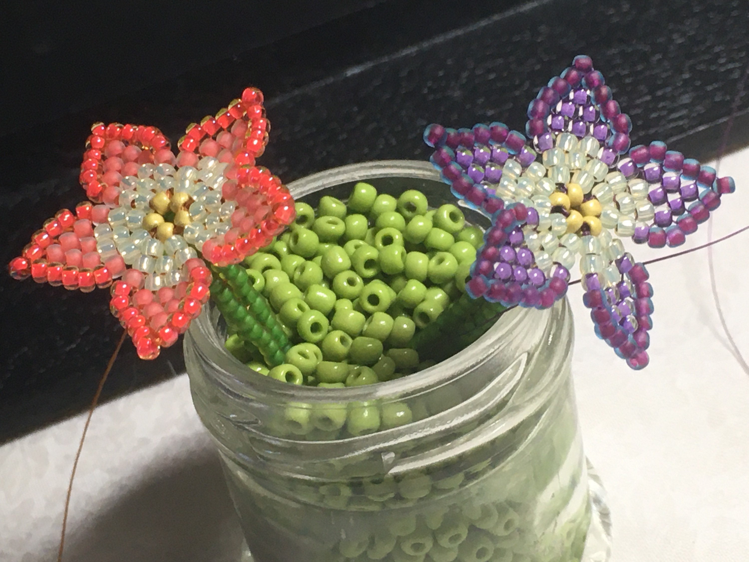 Seed Bead Pattern, Beaded Flower, Bead Design, Small Starflower