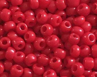 Vintage Venetian seed bead opaque brick red #2 size 12/0