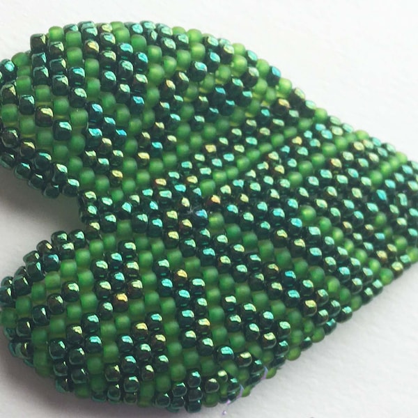 Seed bead pattern, Beadweaving Tutorial. Bead work design, Heart Shaped Leaf