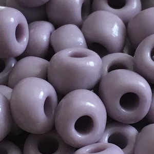 Vintage Venetian crow bead opaque light purple