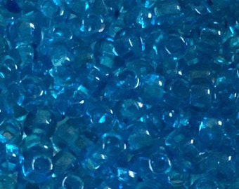 Vintage Venetian seed bead transparent Cerulean size 12/0