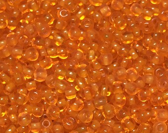 Vintage Venetian seed bead transparent orange size 12/0