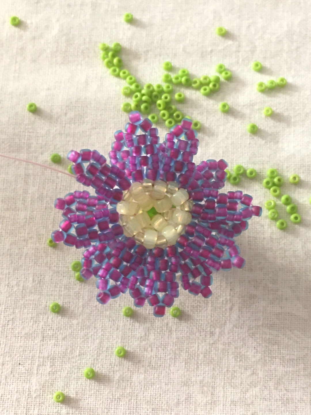 Seed Bead Pattern, Beaded Flower, Bead Weaving, Small Sunflower