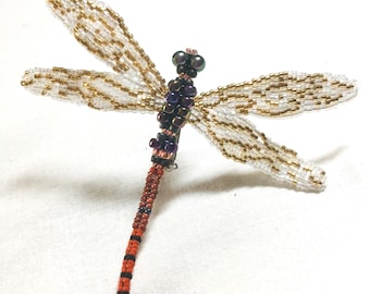 Seed bead pattern, Dragonfly Tutorial, beaded insects English language pattern