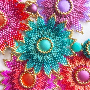 Seed bead pattern, Beadweaving tutorial, bead work tutorial, pattern, Candied Flower PDF Tutorial Only, beaded flower English language