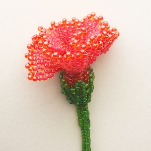 Modello di perline, fiore con perline, tutorial sul garofano