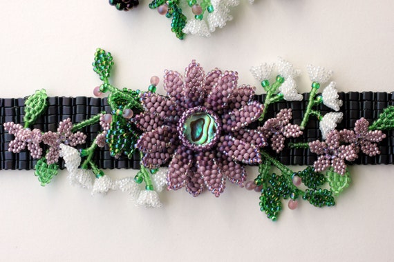 Arzonai new hand-woven cord color rice beads flower bracelet daisy cord  bracelet 4-piece set