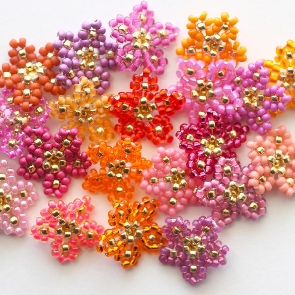 Seed bead pattern, Phlox flower tutorial