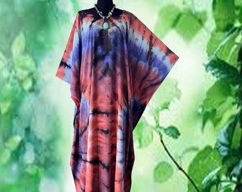 Abstract Hand dyed Wearable Art Kaftan Dress